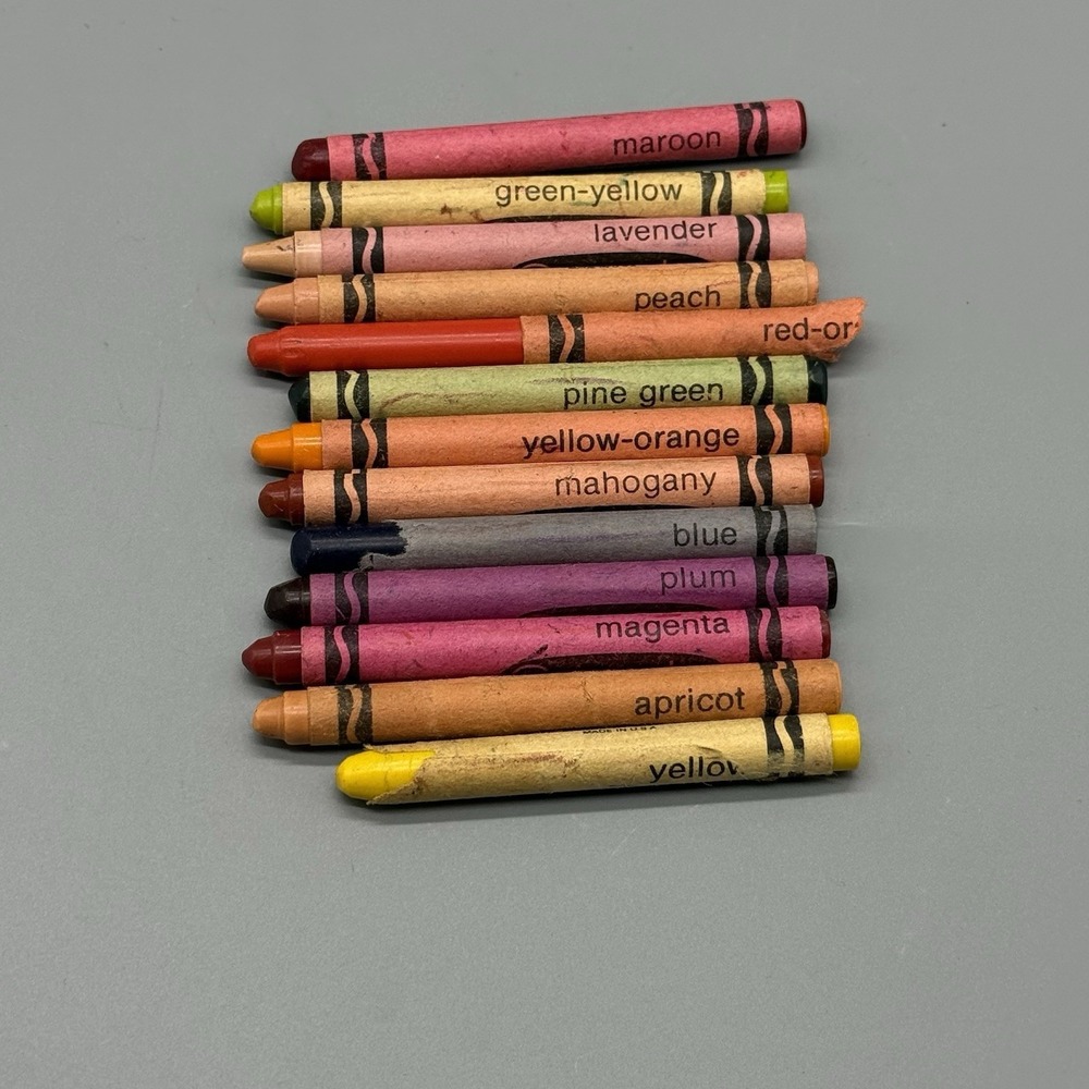 Vintage Crayola Crayons by Binney & Smith Made in USA Lot 13 Used - Picture 1 of 5